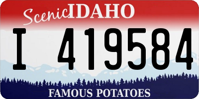 ID license plate I419584