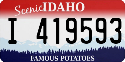 ID license plate I419593