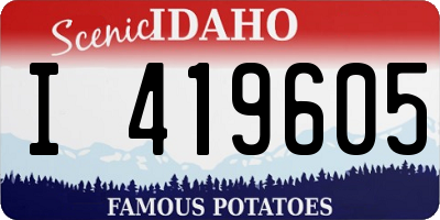 ID license plate I419605