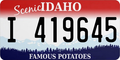 ID license plate I419645