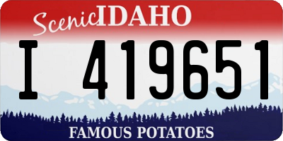 ID license plate I419651
