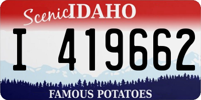 ID license plate I419662