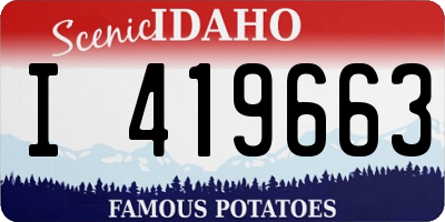 ID license plate I419663