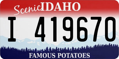 ID license plate I419670