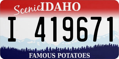 ID license plate I419671