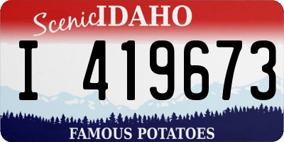 ID license plate I419673