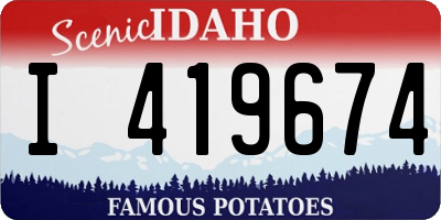 ID license plate I419674