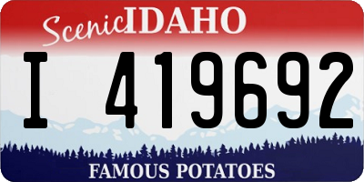 ID license plate I419692