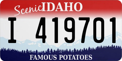 ID license plate I419701