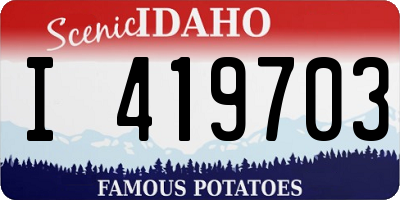 ID license plate I419703