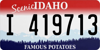 ID license plate I419713