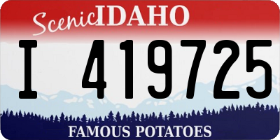 ID license plate I419725
