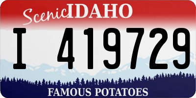 ID license plate I419729