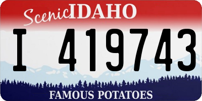 ID license plate I419743