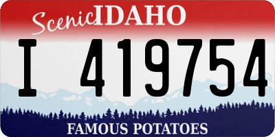 ID license plate I419754