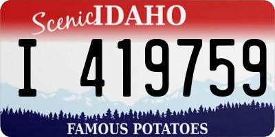 ID license plate I419759