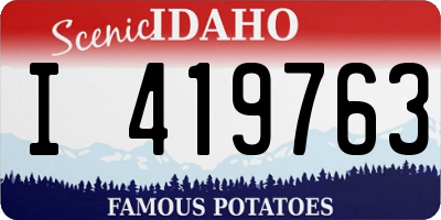 ID license plate I419763
