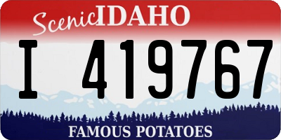 ID license plate I419767
