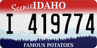 ID license plate I419774
