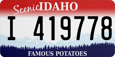 ID license plate I419778