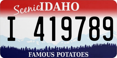 ID license plate I419789