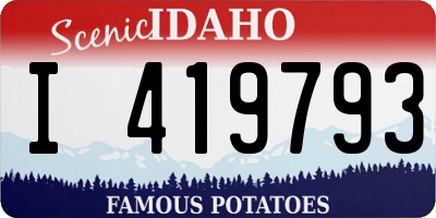 ID license plate I419793