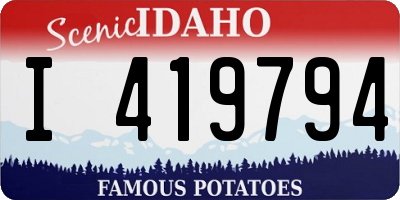 ID license plate I419794