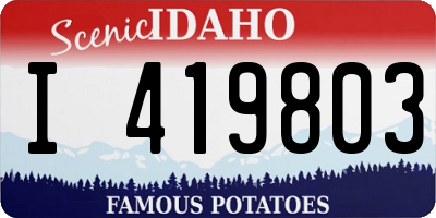 ID license plate I419803