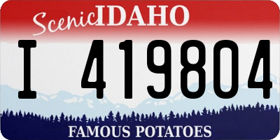 ID license plate I419804