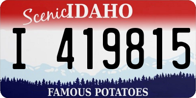 ID license plate I419815