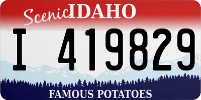 ID license plate I419829