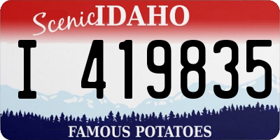 ID license plate I419835