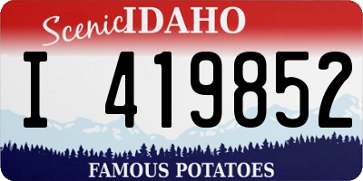 ID license plate I419852
