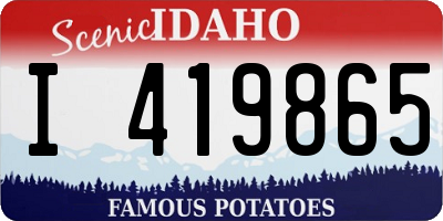 ID license plate I419865
