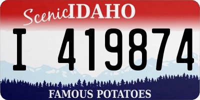 ID license plate I419874