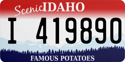 ID license plate I419890