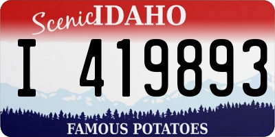 ID license plate I419893