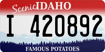 ID license plate I420892