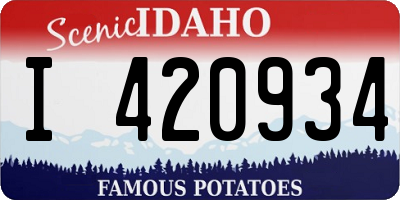 ID license plate I420934