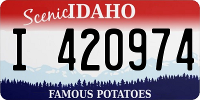 ID license plate I420974
