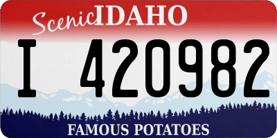 ID license plate I420982