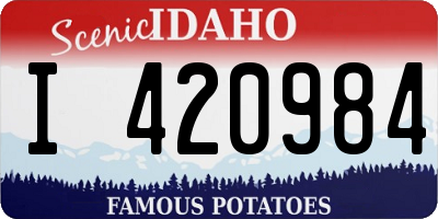 ID license plate I420984