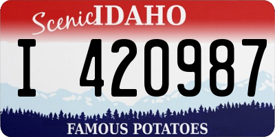 ID license plate I420987
