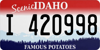 ID license plate I420998