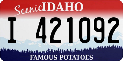 ID license plate I421092