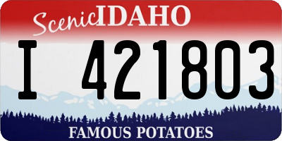 ID license plate I421803