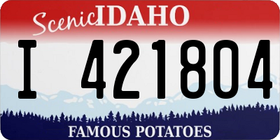 ID license plate I421804