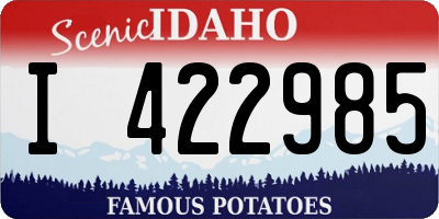 ID license plate I422985