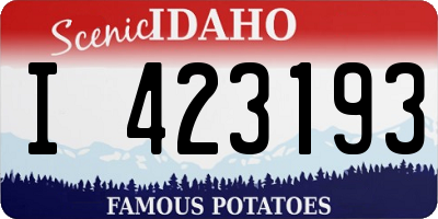 ID license plate I423193