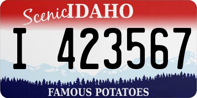 ID license plate I423567